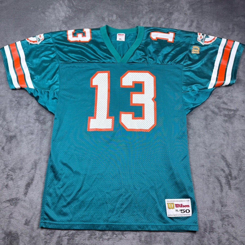 Vintage Wilson Miami Dolphins Dan Marino 13 Jersey XL Aqua NFL Football USA Made